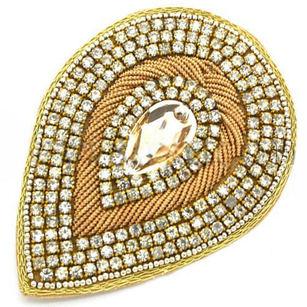 GOLD CRYSTAL TEAR DROP MOTIF - sarahi.NYC
