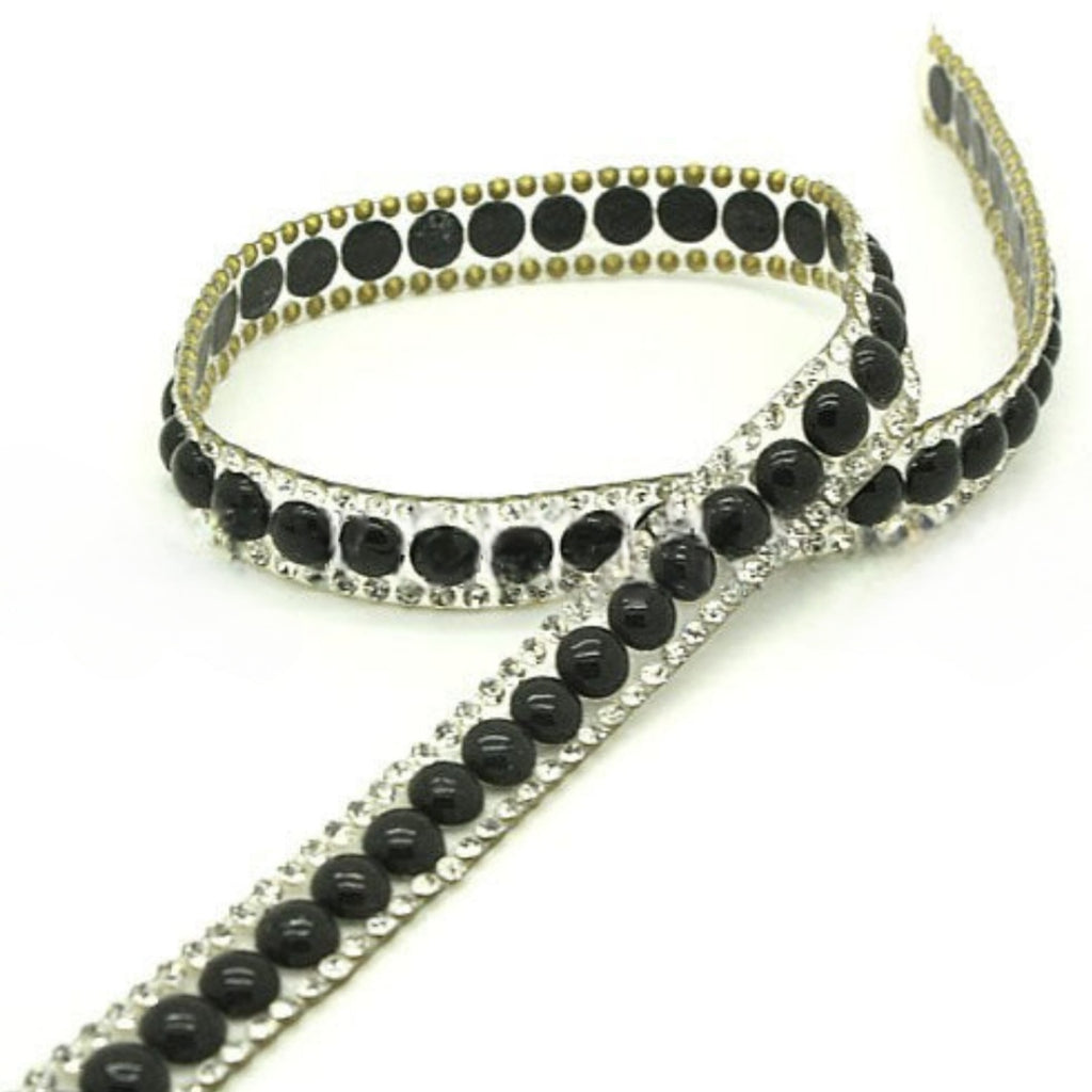 BLACK CIRCLE STONE HOTFIX  TRIM- sarahi.NYC