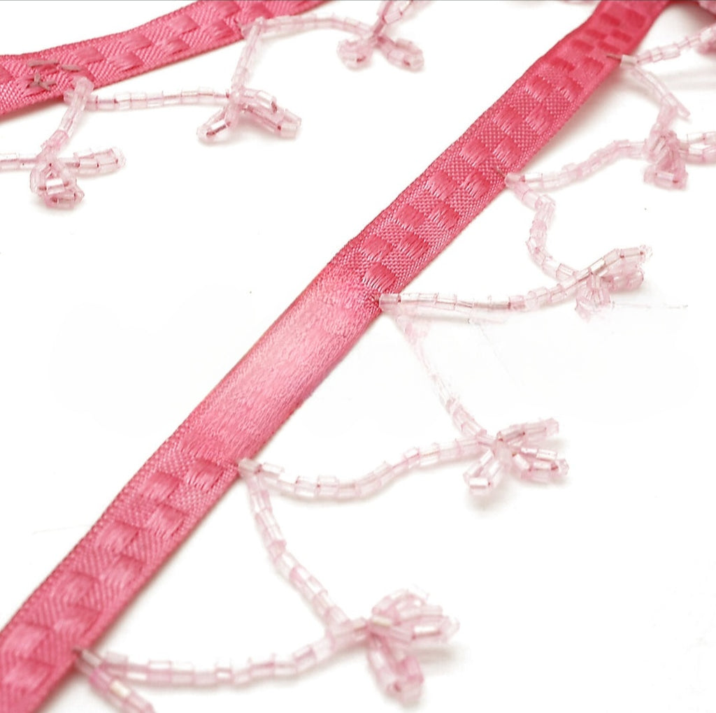 LIGHT PINK BEADED FRINGE - sarahi.NYC