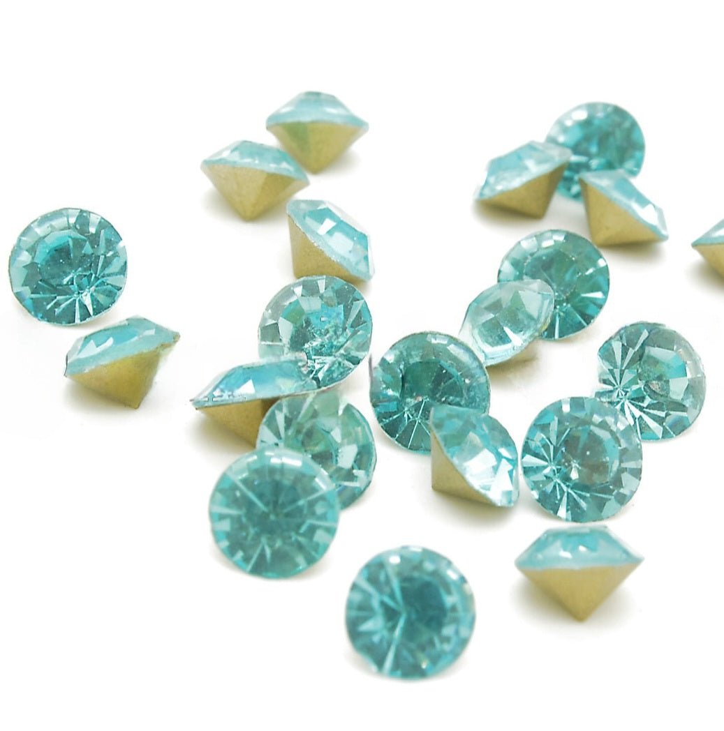 10 X 8mm TURQUOISE CHATON CRYSTALS   - sarahi.NYC