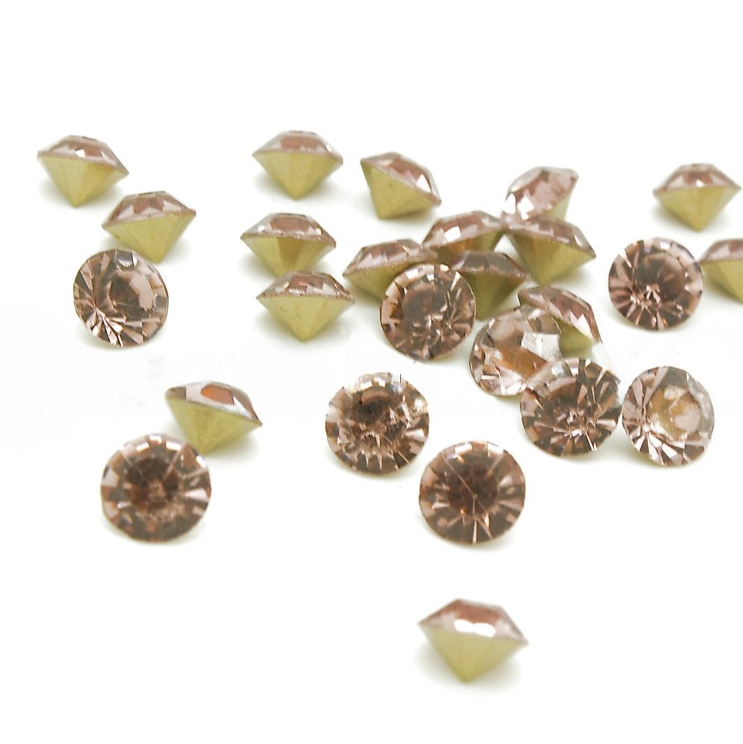 10 X 8mm PINK ROSE GOLD CHATON CRYSTALS   - sarahi.NYC