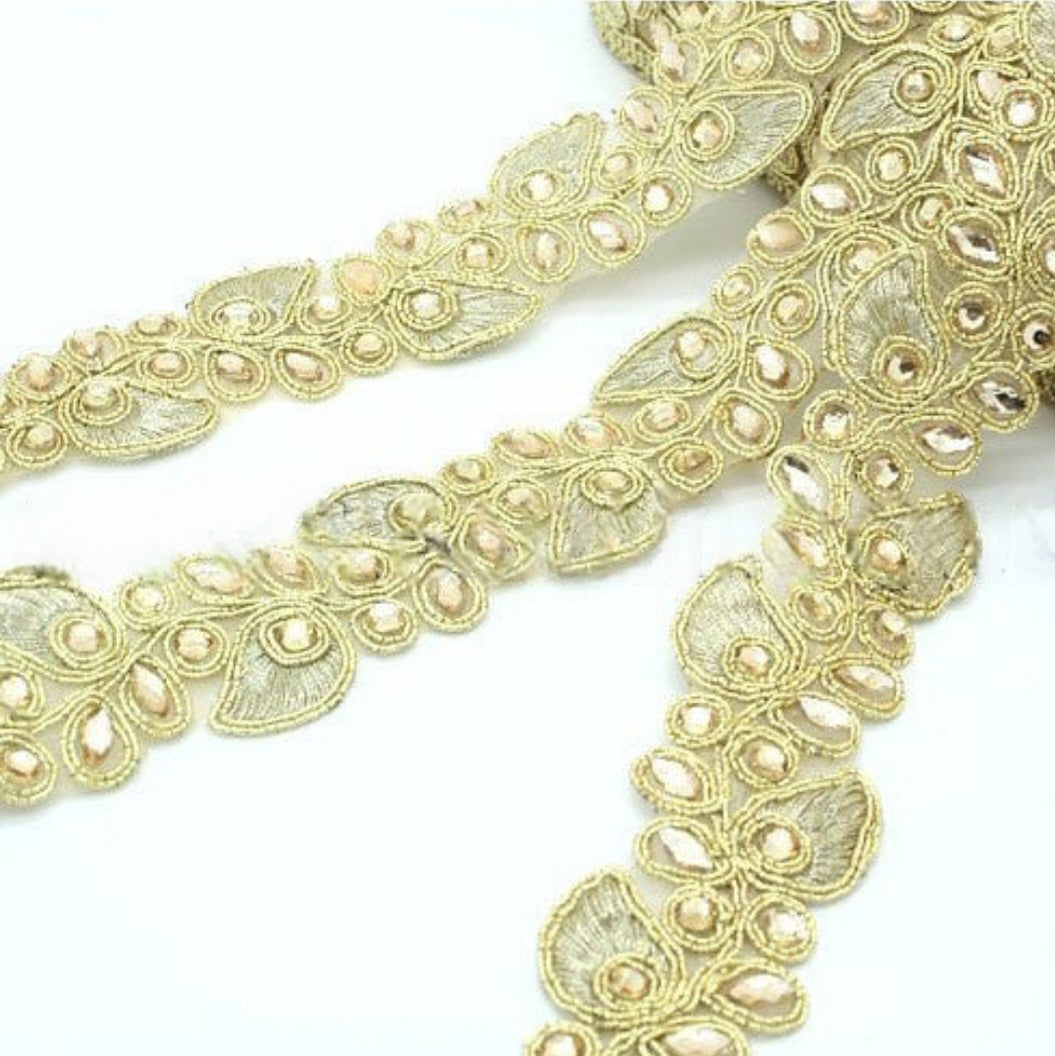 GOLD FLORAL FABRIC TRIM - sarahi.NYC