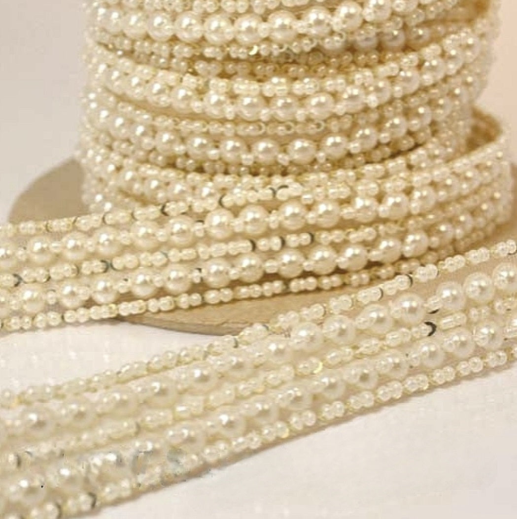 FAUX PEARL IVORY TRIM - sarahi.NYC