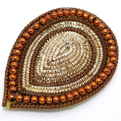 BROWN GOLD TEARDROP MOTIF - sarahi.NYC