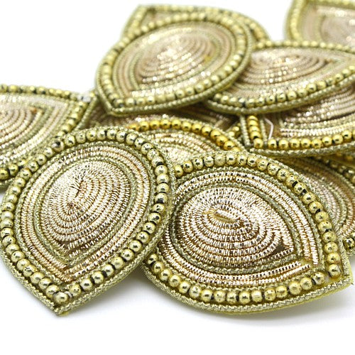 GOLD BEADED TEAR DROP MOTIF - sarahi.NYC