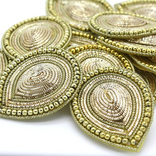 GOLD BEADED TEAR DROP MOTIF - sarahi.NYC