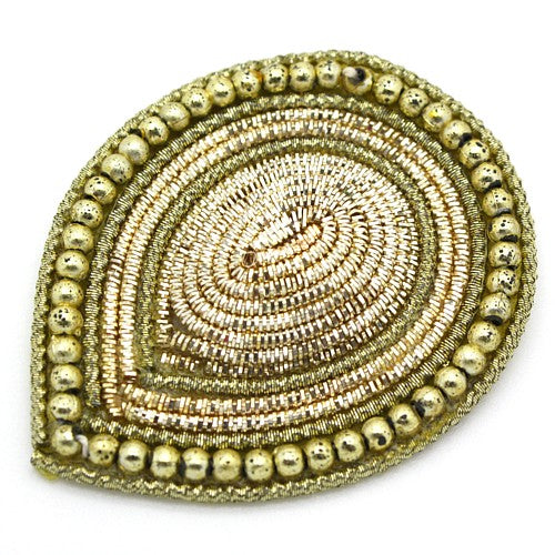 GOLD BEADED TEAR DROP MOTIF - sarahi.NYC
