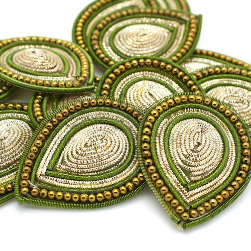 OLIVE  GOLD TEAR DROP MOTIF - sarahi.NYC