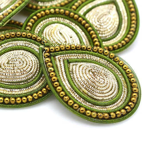 OLIVE  GOLD TEAR DROP MOTIF - sarahi.NYC