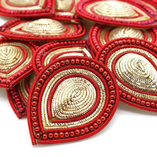 RED GOLD TEAR DROP MOTIF - sarahi.NYC