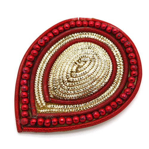RED GOLD TEAR DROP MOTIF - sarahi.NYC
