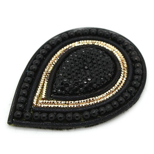 BLACK GEM TEARDROP MOTIF - sarahi.NYC