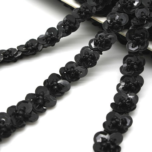 BLACK THIN SEQUIN TRIM - sarahi.NYC