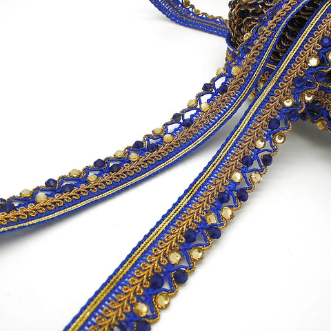 Blue Rhinestone Woven Trim - Sarahi.nyc Trims