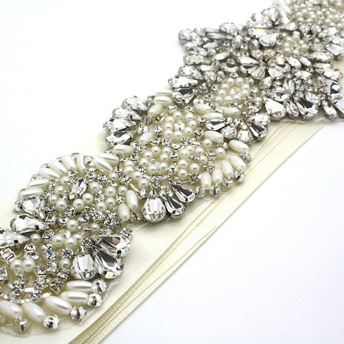 FAUX CRYSTAL BRIDAL BELT APPLIQUE - sarahi.NYC