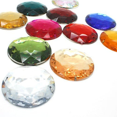 40 mm LARGE CIRCLE RHINESTONE x 5 pieces - sarahi.NYC – Sarahi.NYC