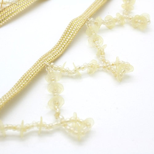 CREAM SEQUIN FRINGE  TRIM - sarahi.NYC