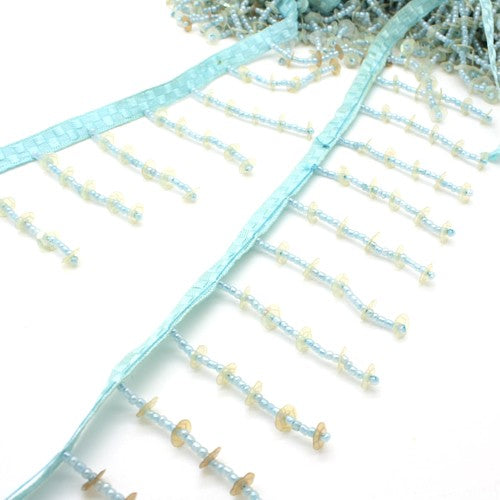 LIGHT BLUE SEQUIN FRINGE  TRIM - sarahi.NYC