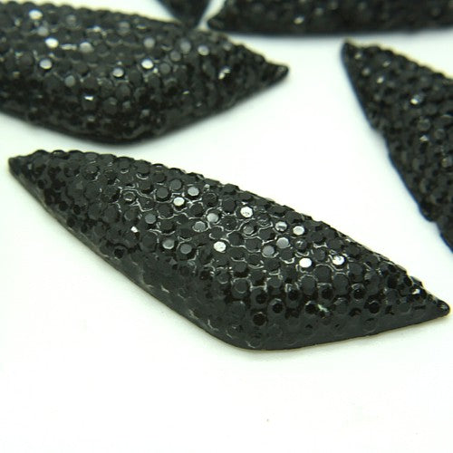 PACK OF 5 - BLACK ABSTRACT FLAT BACK GEMS - sarahi.NYC