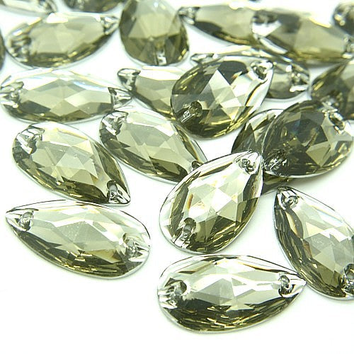 PACK OF 10 - TEARDROP 28 mm FLAT BACK RHINESTONE GEMS - sarahi.NYC