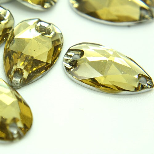 PACK OF 10 - GOLD TEAR DROP  FLAT BACK GEMS - sarahi.NYC