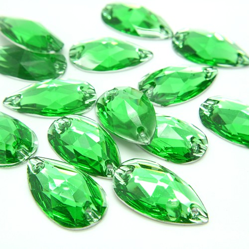 PACK OF 10 - TEARDROP 28 mm FLAT BACK RHINESTONE GEMS - sarahi.NYC