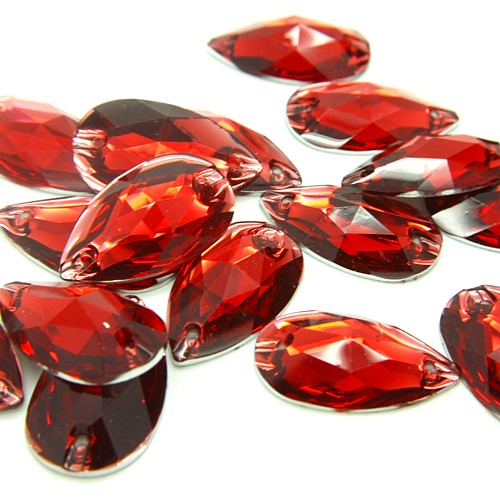 PACK OF 10 - TEARDROP 28 mm FLAT BACK RHINESTONE GEMS - sarahi.NYC