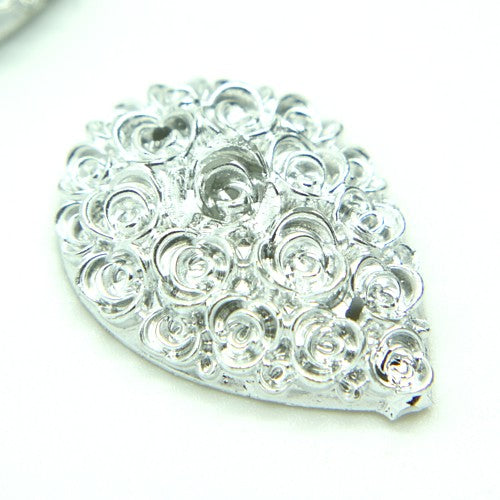 PACK OF 5 - SILVER ROSE FLATBACK GEMS - sarahi.NYC