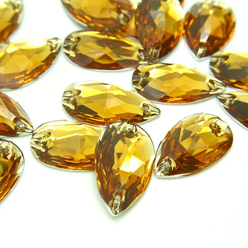PACK OF 10 - TEARDROP 28 mm FLAT BACK RHINESTONE GEMS - sarahi.NYC