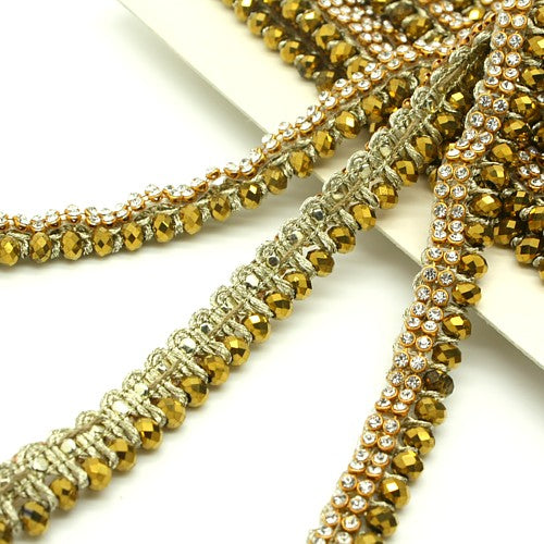 GOLD BEADED CRYSTAL TRIM - sarahi.NYC