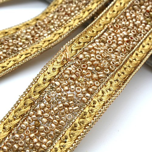 GOLD  BEADED HOTFIX TRIM - sarahi.NYC
