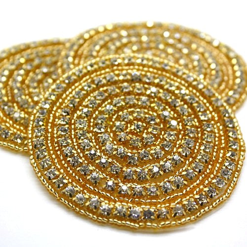 GOLD CIRCLE CRYSTAL MOTIF - sarahi.NYC