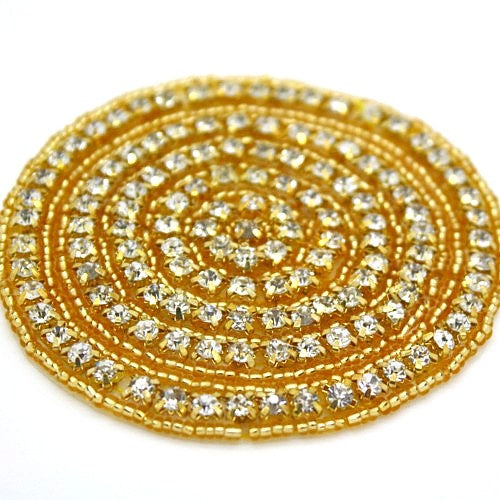 GOLD CIRCLE CRYSTAL MOTIF - sarahi.NYC