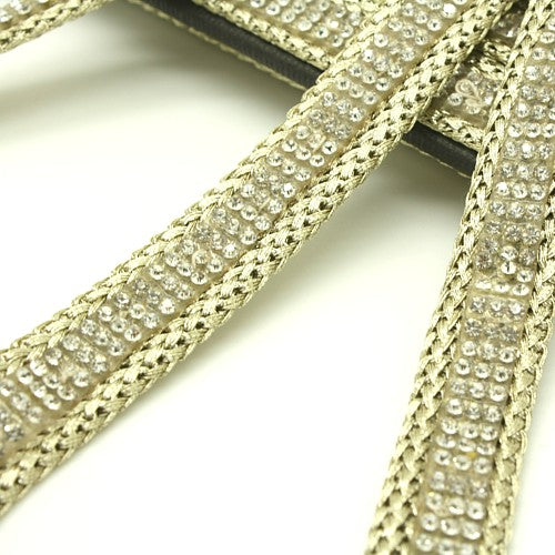 GOLD CRYSTAL WOVEN TRIM - sarahi.NYC