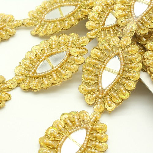 GOLD MIRROR SEQUIN TRIM - sarahi.NYC