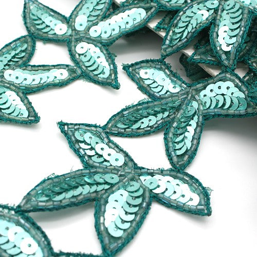 GREEN SEQUIN LEAF TRIM - sarahi.NYC