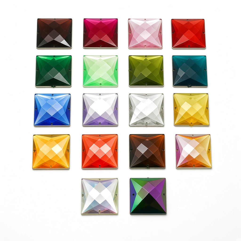 30 mm LARGE SQUARE RHINESTONE x 5 pieces - sarahi.NYC