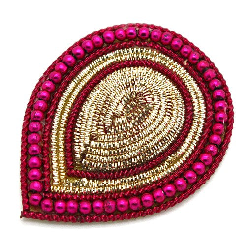 HOT PINK GOLD TEAR DROP MOTIF - sarahi.NYC