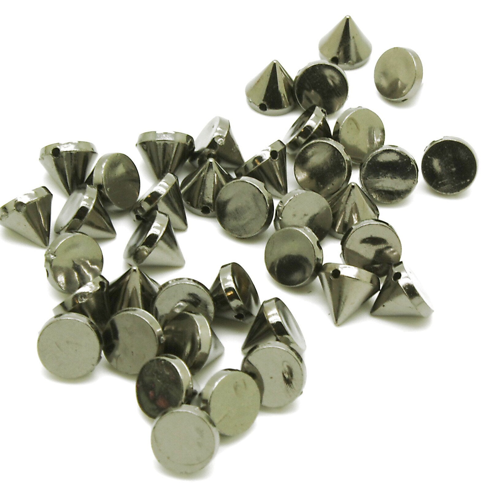 PACK OF 30 - 10mm x 9mm GUNMETAL SEW-ON SPIKES - sarahi.NYC