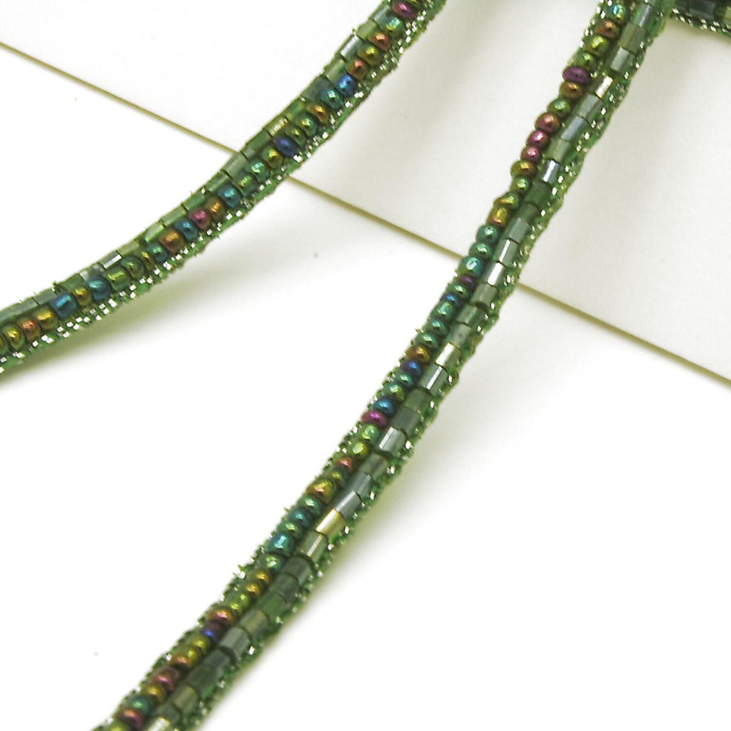 GREEN BEADED TRIM
