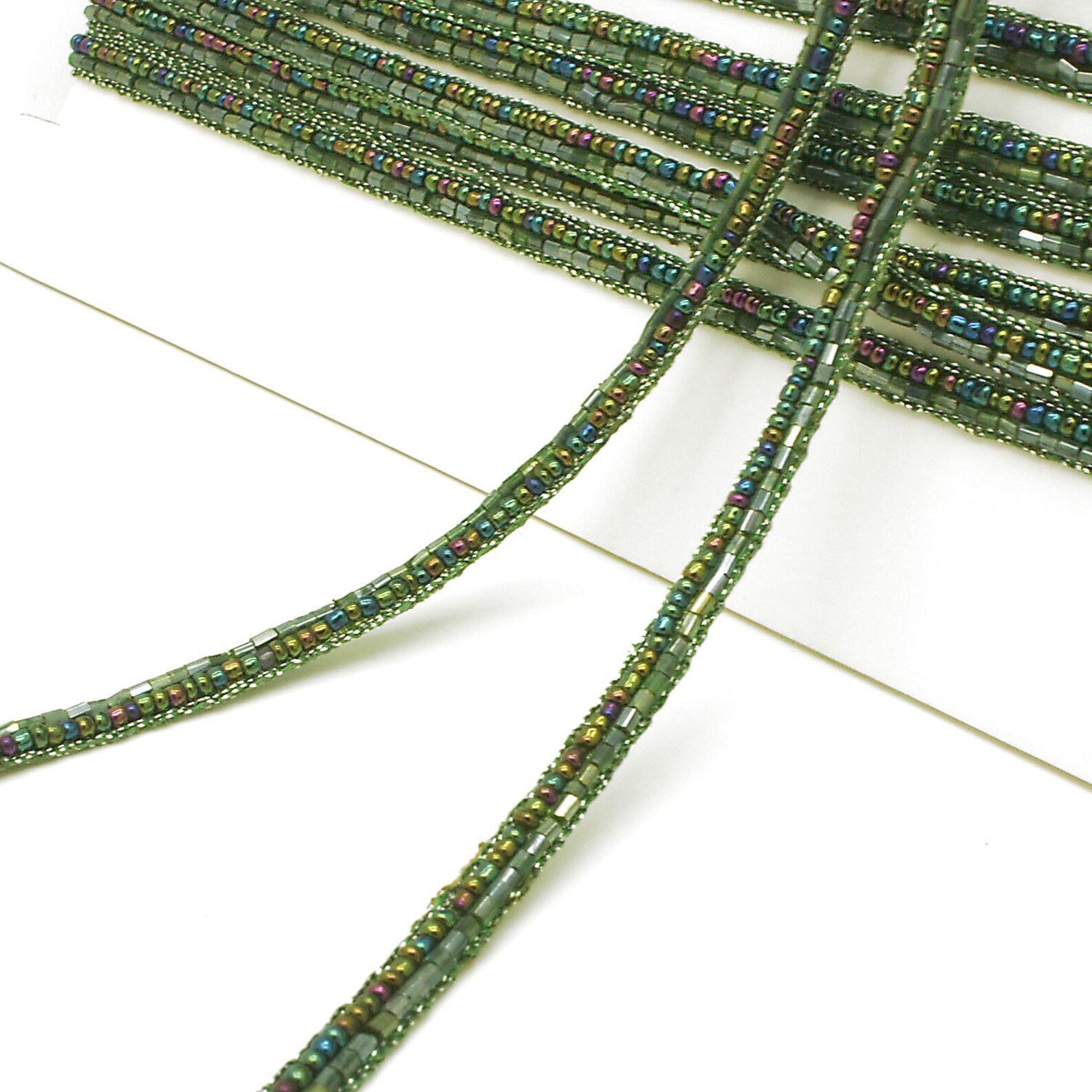 GREEN BEADED TRIM