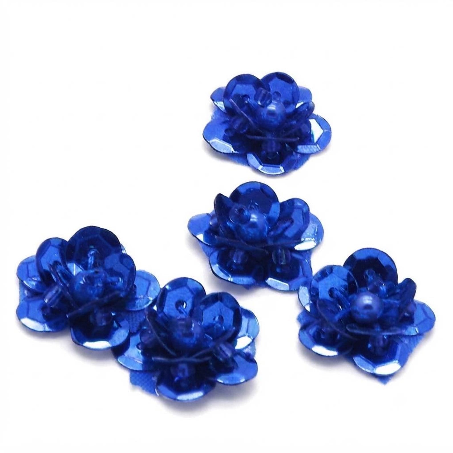 20 BLUE SEQUIN FLOWERS - sarahi.NYC