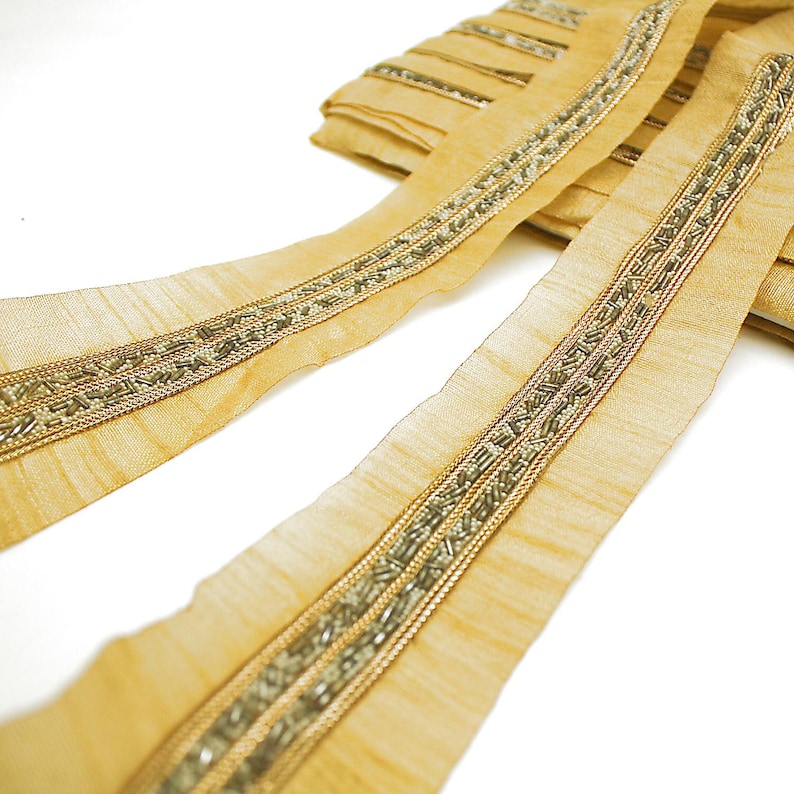 GRAY GOLD BEADED TRIM - sarahi.NYC
