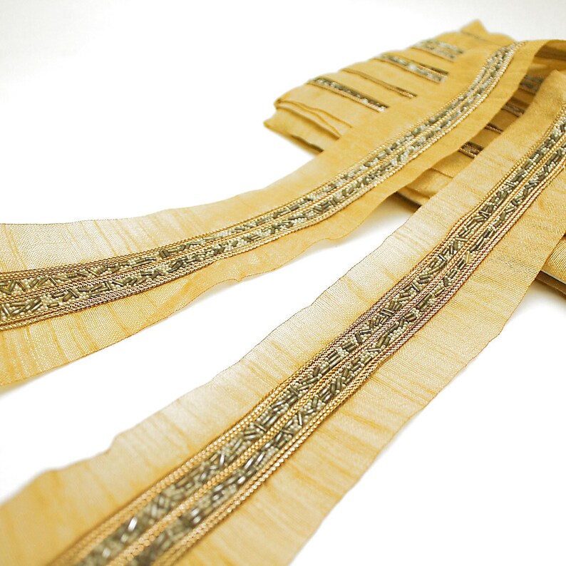 GRAY GOLD BEADED TRIM - sarahi.NYC