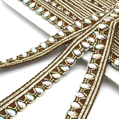 BROWN IRIDESCENT WOVEN TRIM - sarahi.NYC