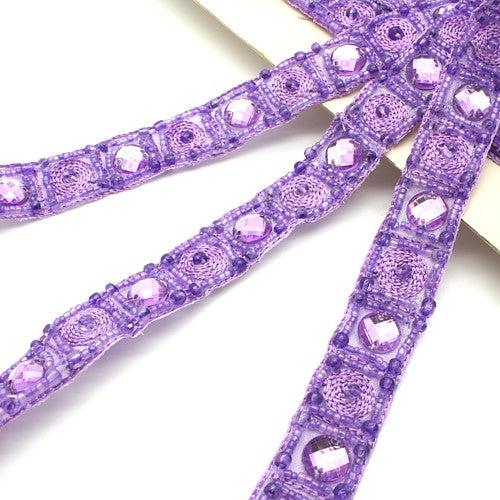 LILAC RHINESTONE AND BEADED TRIM - sarahi.NYC