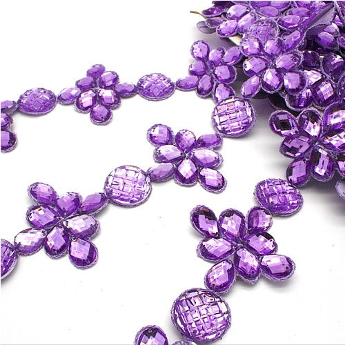 LILAC RHINESTONE BEADED RHINESTONE TRIM - sarahi.NYC