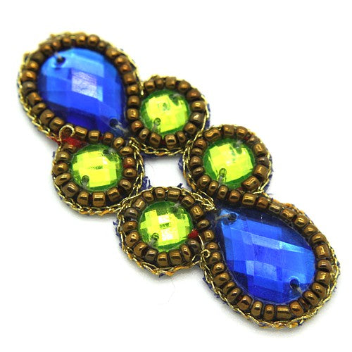 GREEN BLUE BEADED MOTIF  - sarahi.NYC