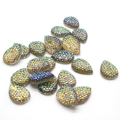 19 mm TEARDROP RHINESTONE x 10 pieces - sarahi.NYC