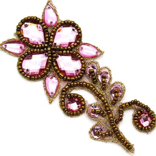 PINK BEADED RHINESTONE MOTIF - sarahi.NYC